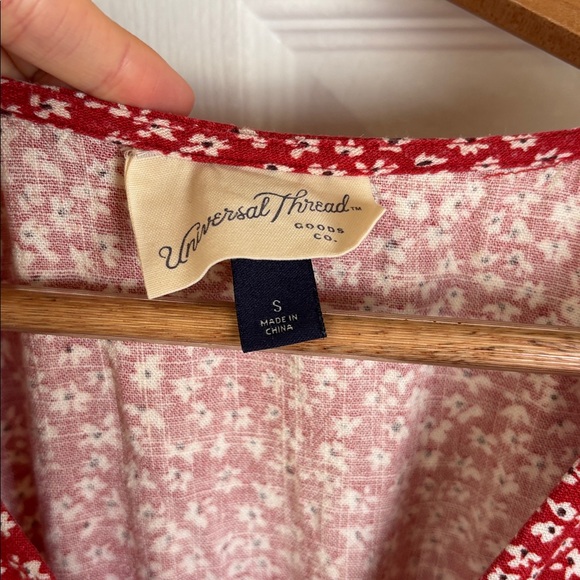 Universal Thread Linen Blend Red Floral Dress - Picture 3 of 4